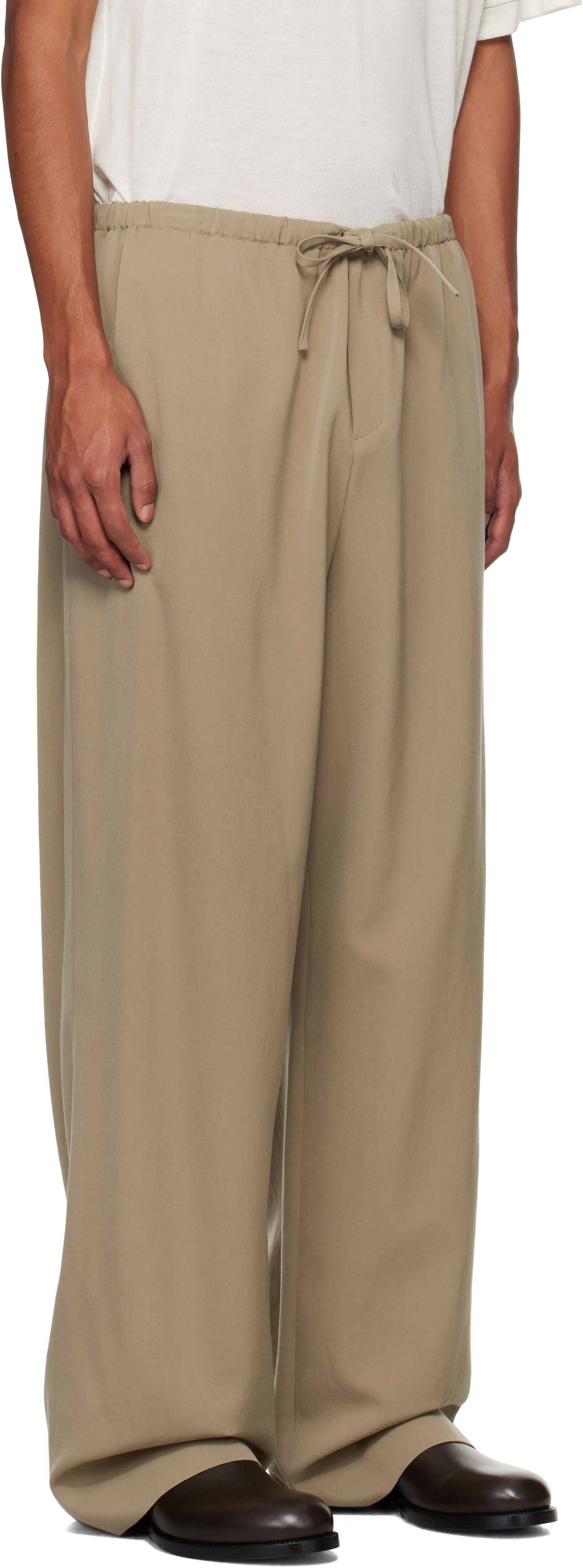 Nohavice The Row The Row Donatello Wide-Leg Trousers Béžová | 657-W3038, 1
