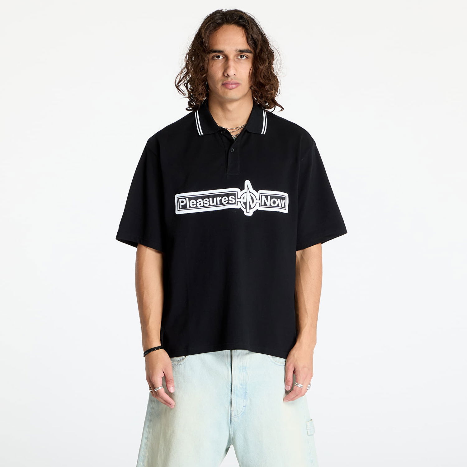 Tričko Pleasures Pn Boxy Polo Black Čierna | P24F049 BLACK, 0