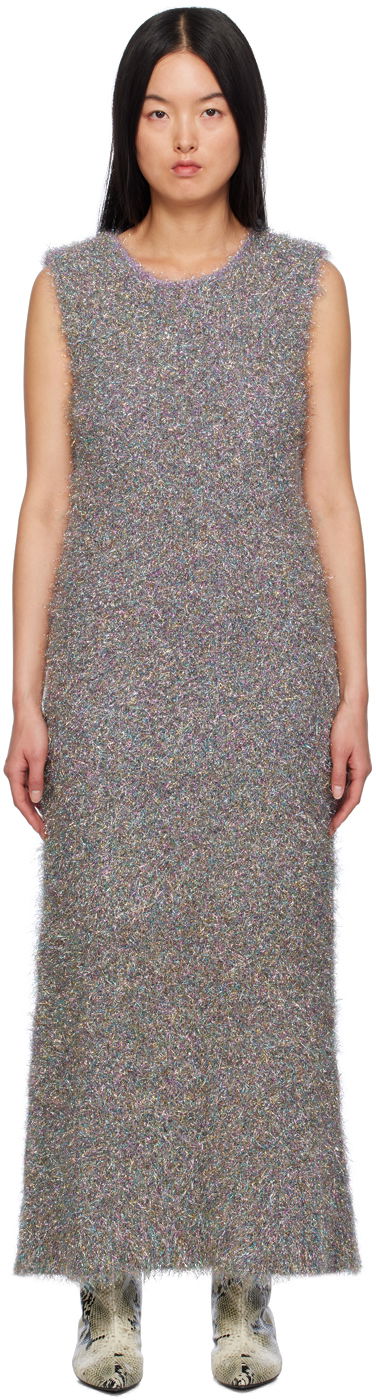 Šaty Jil Sander Sparkling Maxi Dress Šedá | J03CT0254_J14673, 0