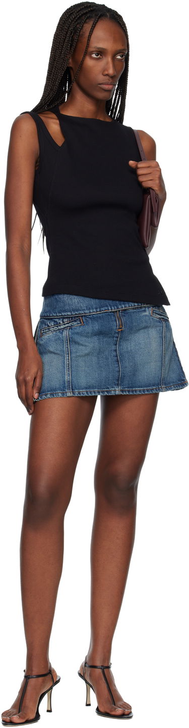 Tielko Courrèges Oblique 90's Rib Tank Top Čierna | 425JDE146JS0194, 3