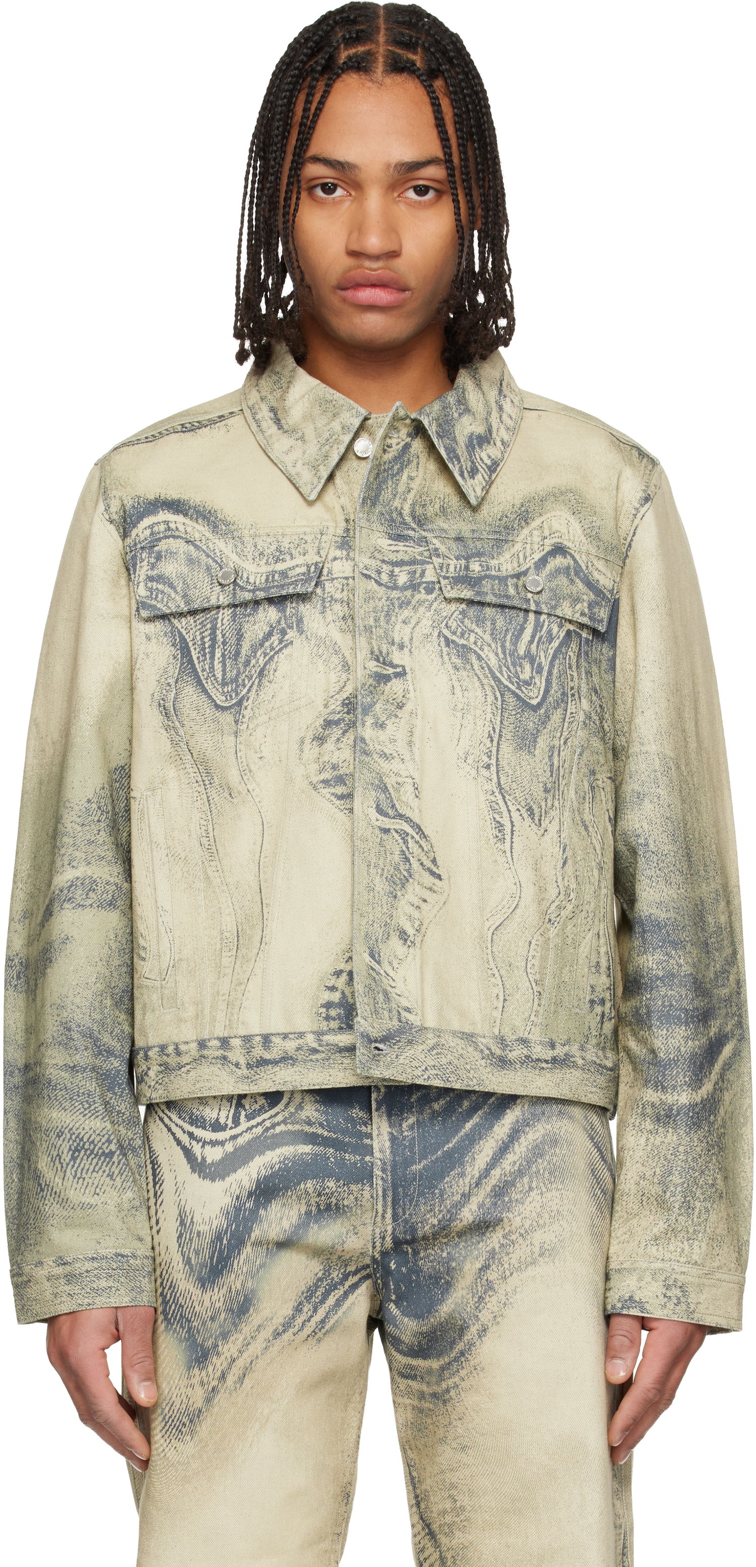 Bunda Camper Distorted Print Denim Jacket Rôznofarebný | AU00005-011, 0