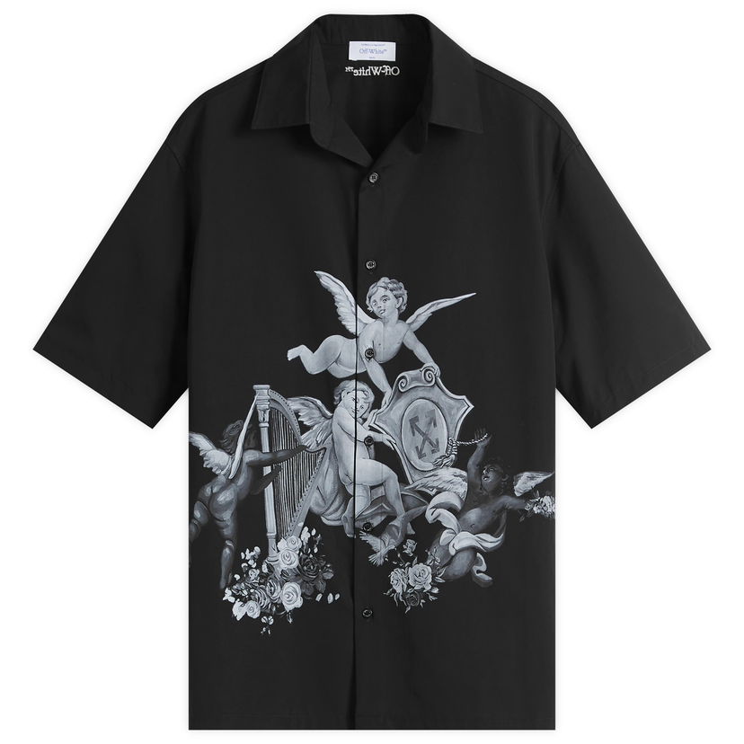 Košeľa Off-White Off-White Putti Poplin Bowling Shirt Čierna | OMGG013S25FAB0031001