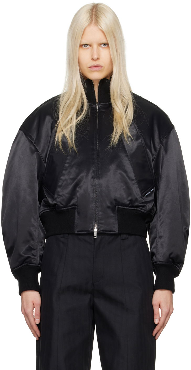 Bomber bunda Alexander Wang Slanted Bomber Jacket Čierna | 1WC1242514