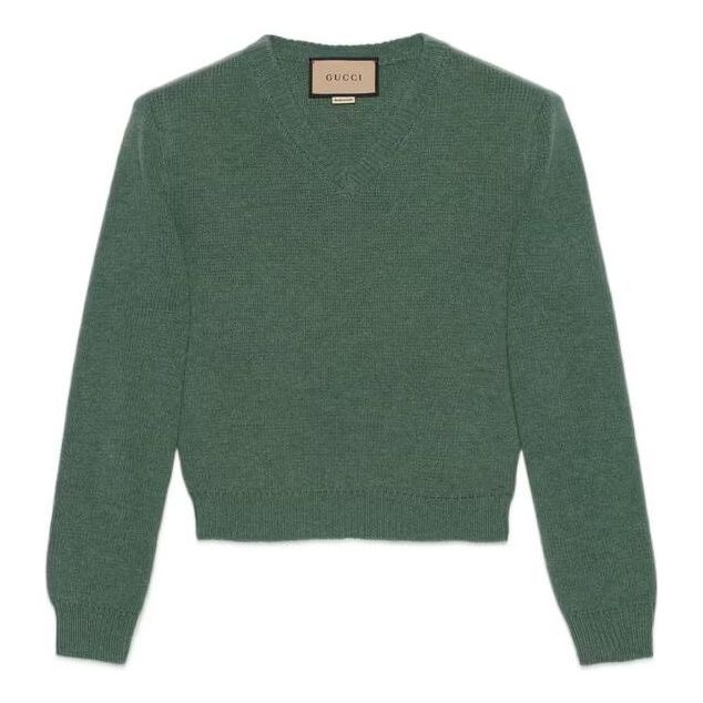Sveter Gucci V-Neck Sweatshirt Zelené | 715275-XKCPU-3222