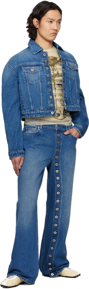 Bunda Jean Paul Gaultier Jean Paul Gaultier 'The Buttoned' Cropped Denim Jacket Modrá | 25/34-U-VE092-D013-57, 3