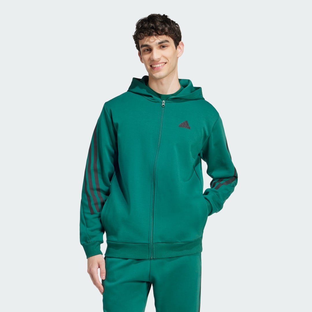 Mikina adidas Performance Future Icons 3-Stripes Full Zip Hoodie Zelené | IW8531, 0