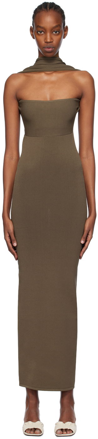 Šaty TOTEME Totême Slip-Through Midi Dress Zelené | 241-WRD1093-YA0028, 0