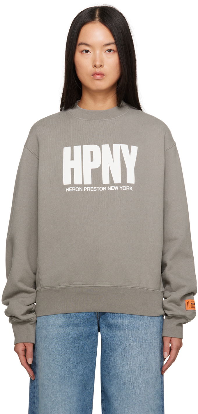 Mikina HERON PRESTON 'HPNY' Sweatshirt Šedá | HWBA014F23JER0010901, 0
