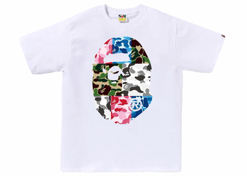 Tričko BAPE BAPE ABC Camo Crazy Big Ape Head Tee White Biela | 1J80-110-011