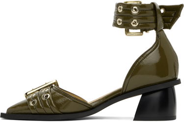 Tenisky a topánky GANNI GANNI Buckle Open Cut Heels Zelené | S2868, 2