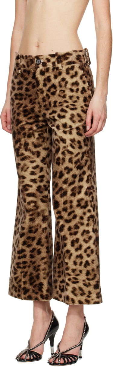 Nohavice CHLOÉ Chloé Cropped Bootcut Trousers Hnedá | CH25SPA31290, 3