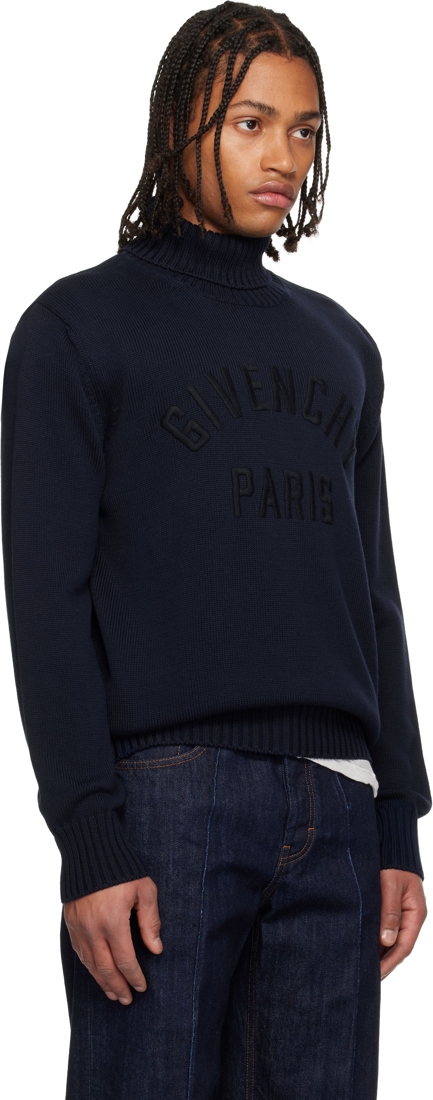 Sveter Givenchy Givenchy Cotton Turtleneck Sweater Navy | BM90VZ4YNM499, 1