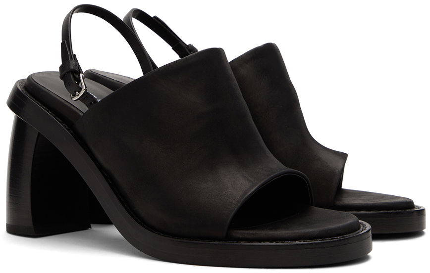 Ann Demeulemeester Calfskin Heeled Slingback Sandals