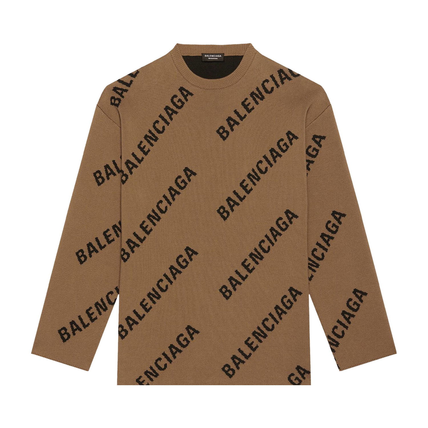 Sveter Balenciaga Allover Logo Crewneck Hnedá | 657401 T3200 2900, 1