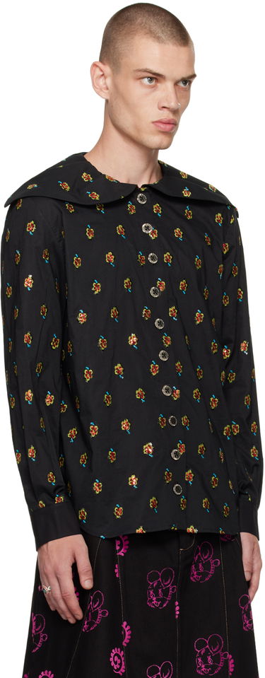 Košeľa Chopova Lowena Exclusive Black Floral Embroidered Shirt Čierna | 2186, 1