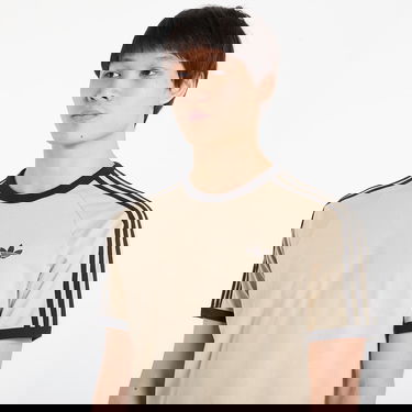 Tričko adidas Performance 3 Stripes Ringer T-Shirt Béžová | KE7964, 1