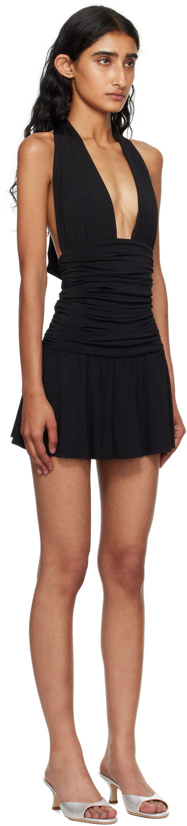 Šaty Miaou Miaou Natalia Halter Mini Dress Čierna | 5061VISBLK, 1