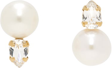 Náušnice Simone Rocha Simone Rocha Pearl & Crystal Dagger Stud Earrings Biela | ERG501 0913, 0