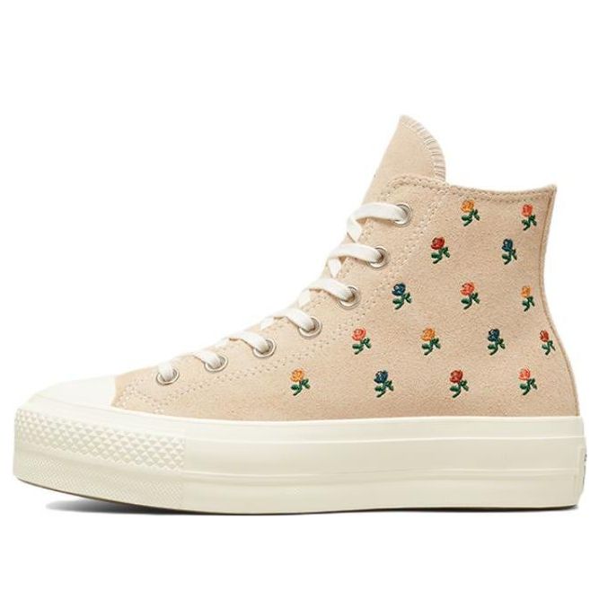 Tenisky a topánky Converse Chuck Taylor All Star Lift Platform High 'Embroidered Roses' Béžová | A04300C, 0