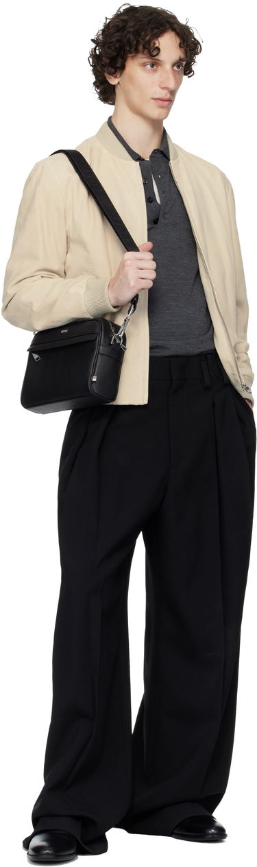 Taška cez rameno BOSS Saffiano Leather Reporter Bag Čierna | 50548279, 3