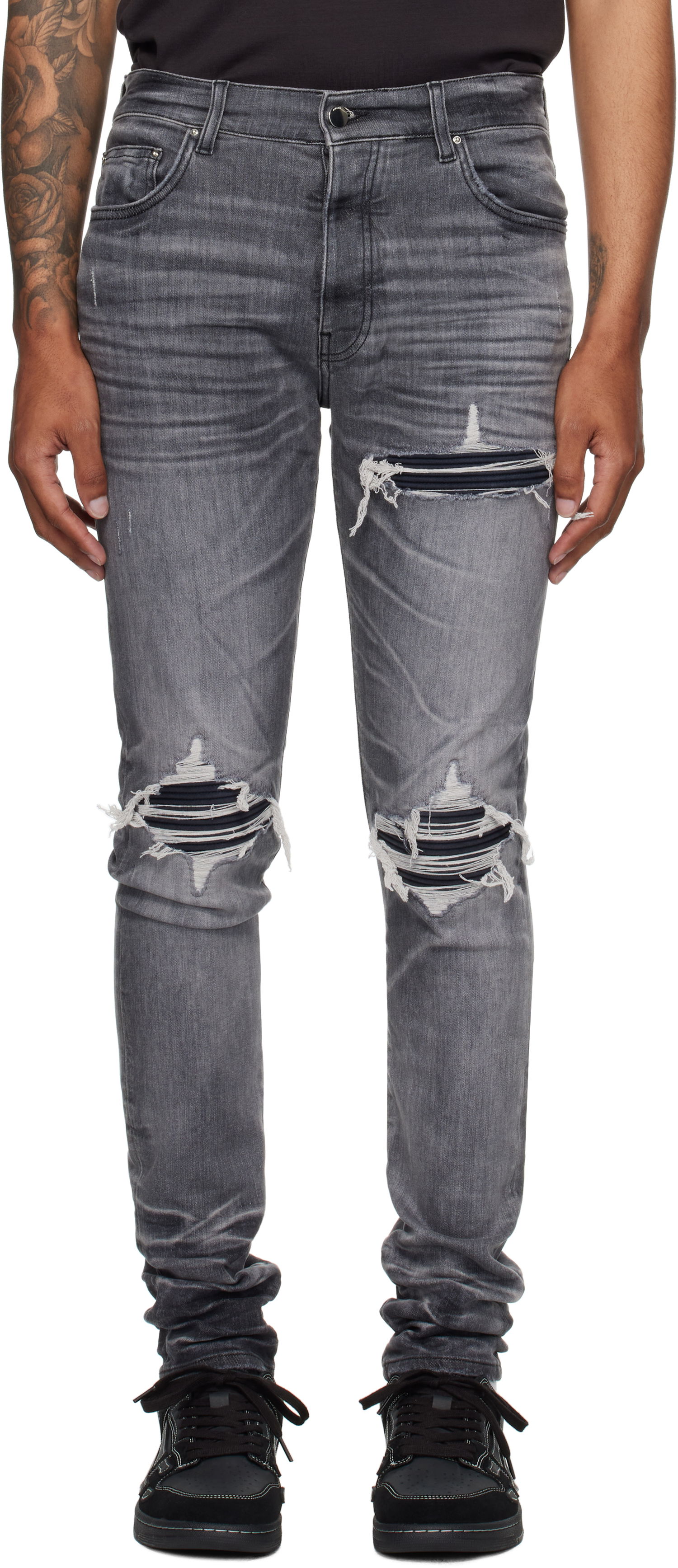 Džínsy AMIRI AMIRI MX1 Jeans with Suede Patches Šedá | AMDNSY1158, 0