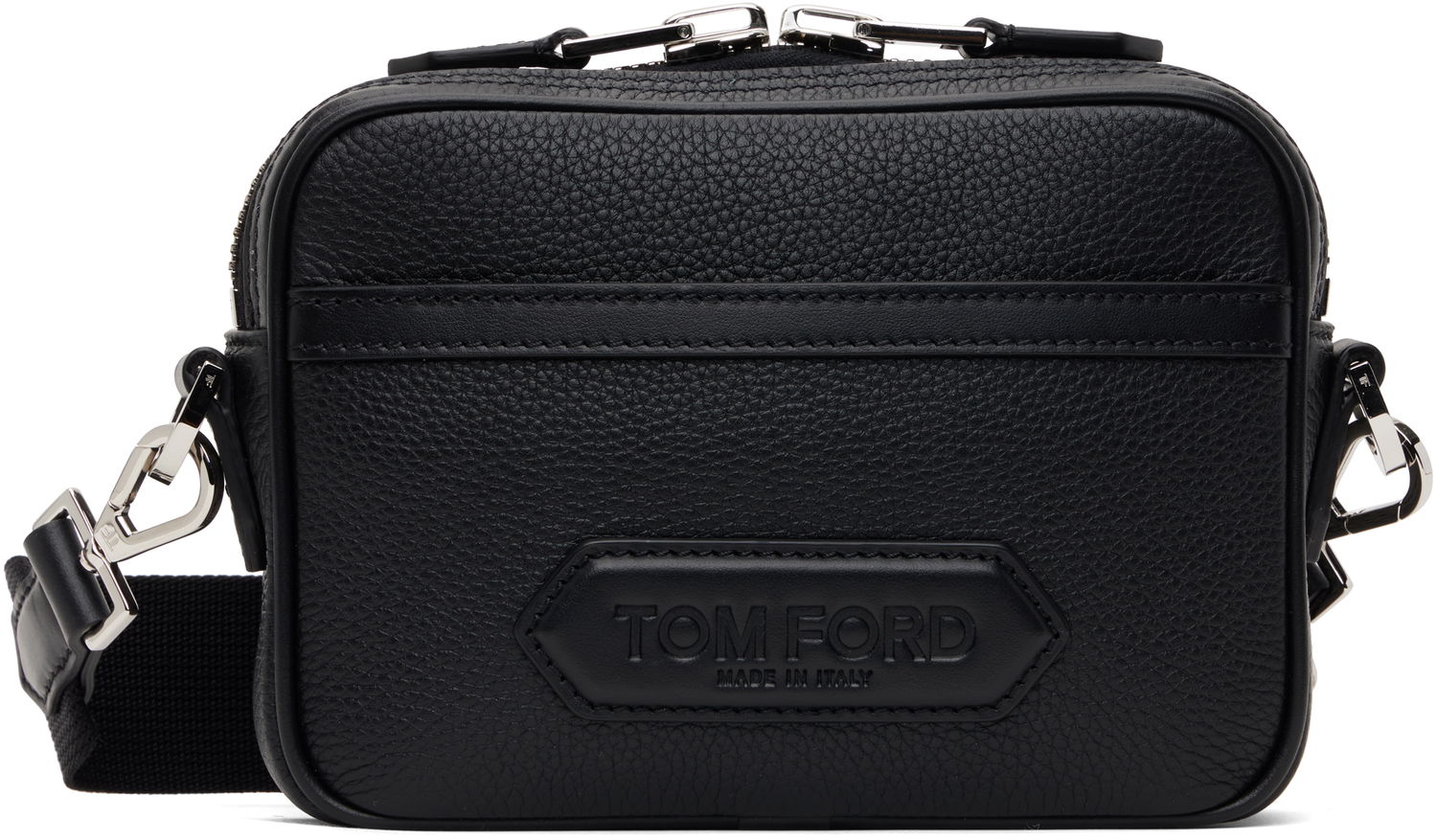 Taška cez rameno Tom Ford Tom Ford Soft Grain Leather Mini Messenger Bag Čierna | H0655-LCL213S, 0