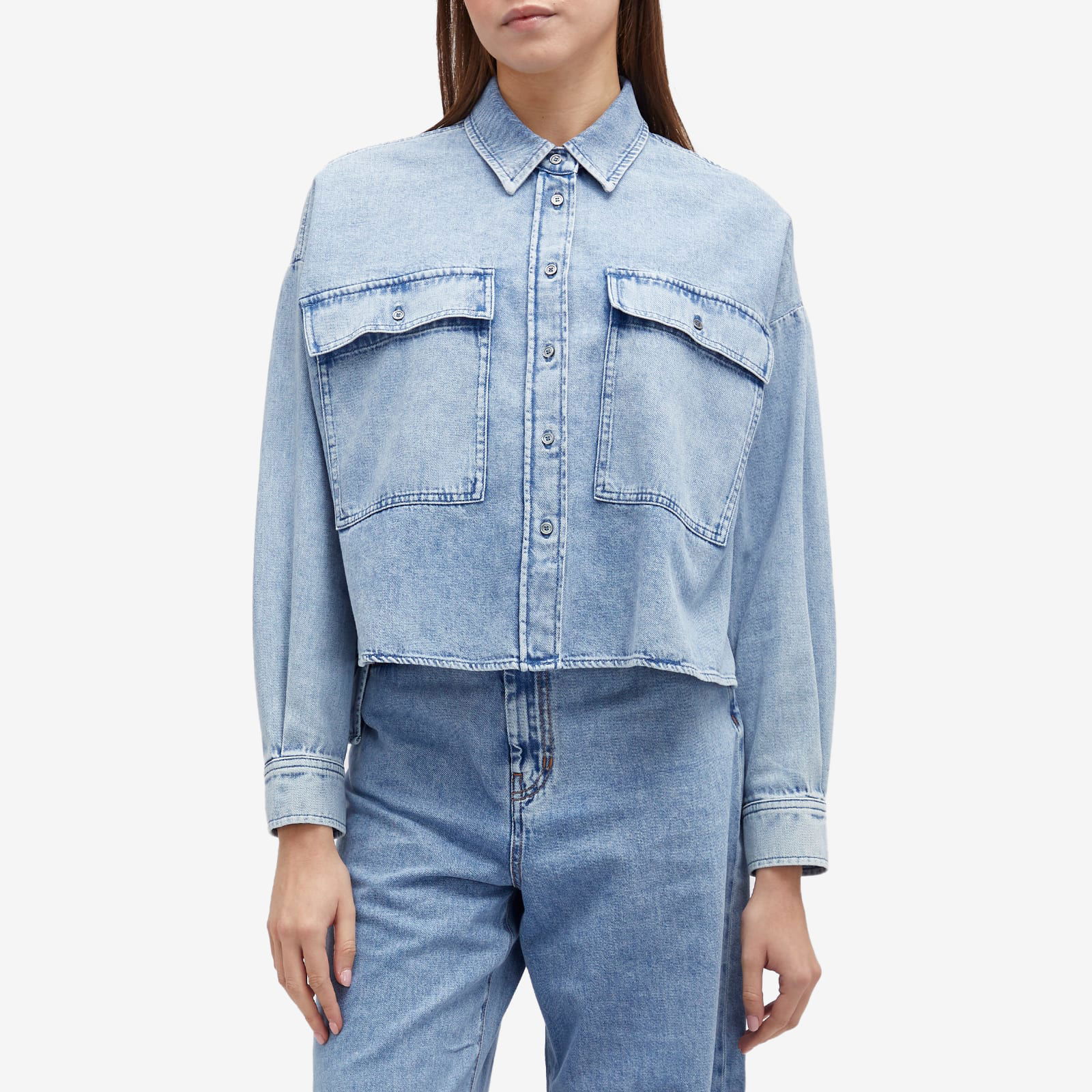 Weekend Max Mara Zemira Cropped Denim Shirt Jacket