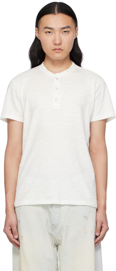 Tričko rag & bone Rag & Bone Classic Cotton Henley T-Shirt Biela | M000T996G, 0