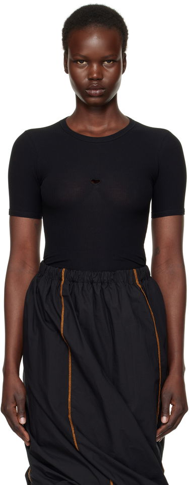 Tričko Baserange Heart Cutout Ribbed T-Shirt Čierna | TOHS-RB-000, 0