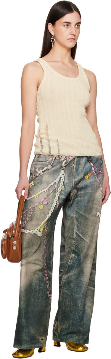 Tielko Acne Studios Acne Studios Open Cotton Tank Top Béžová | A60565-, 3