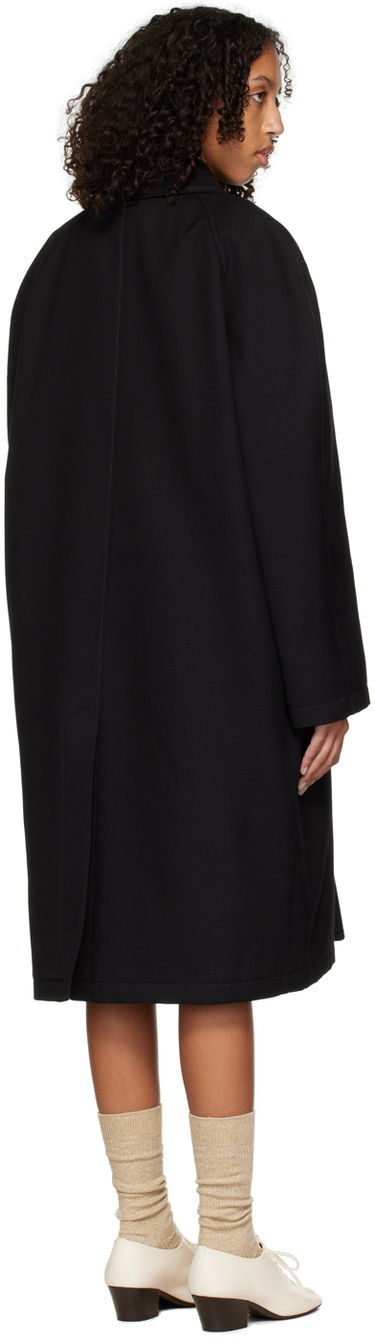 Kabáty LEMAIRE Lemaire Crombie Wool-Blend Long Coat Čierna | CO180 LF801, 2
