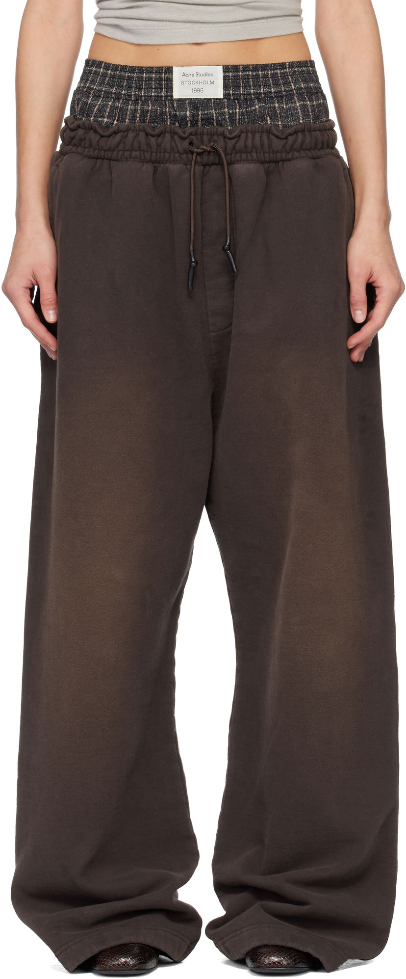 Tepláky Acne Studios Layered Logo Sweatpants Hnedá | CK0126-