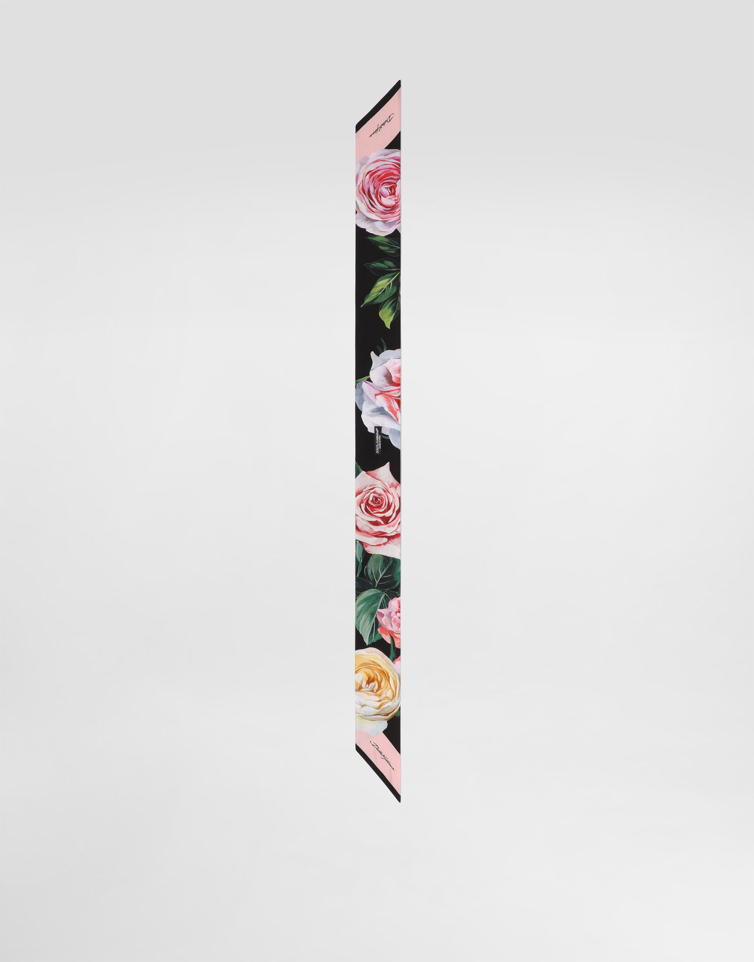 Šál Dolce & Gabbana Dolce & Gabbana Peony and Rose Print Twill Headscarf Čierna | FS215AGDCUNHH5IY, 1