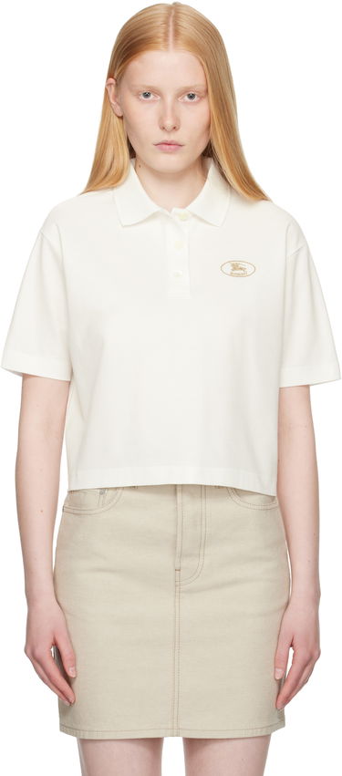 Polo tričko Burberry Burberry Cropped Cotton Polo Biela | 8110085, 0