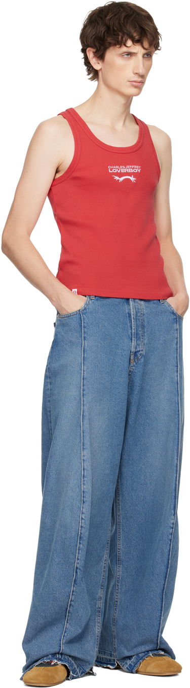 Tielko Charles Jeffrey Loverboy Charles Jeffrey LOVERBOY Logo Ribbed Tank Top Červená | 54080405, 3