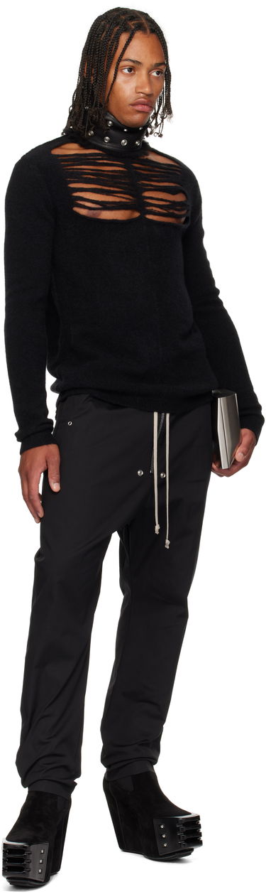 Sveter Rick Owens Rick Owens Concordians Long Sleeve Grid Knit Sweater Čierna | RU02E1670 KGRIDP, 3