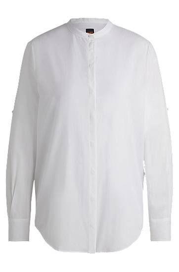 Košeľa BOSS Regular Fit Cotton Blend Chambray Blouse Biela | 50513783