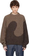 Knit Crewneck Swirl Tweed Sweater
