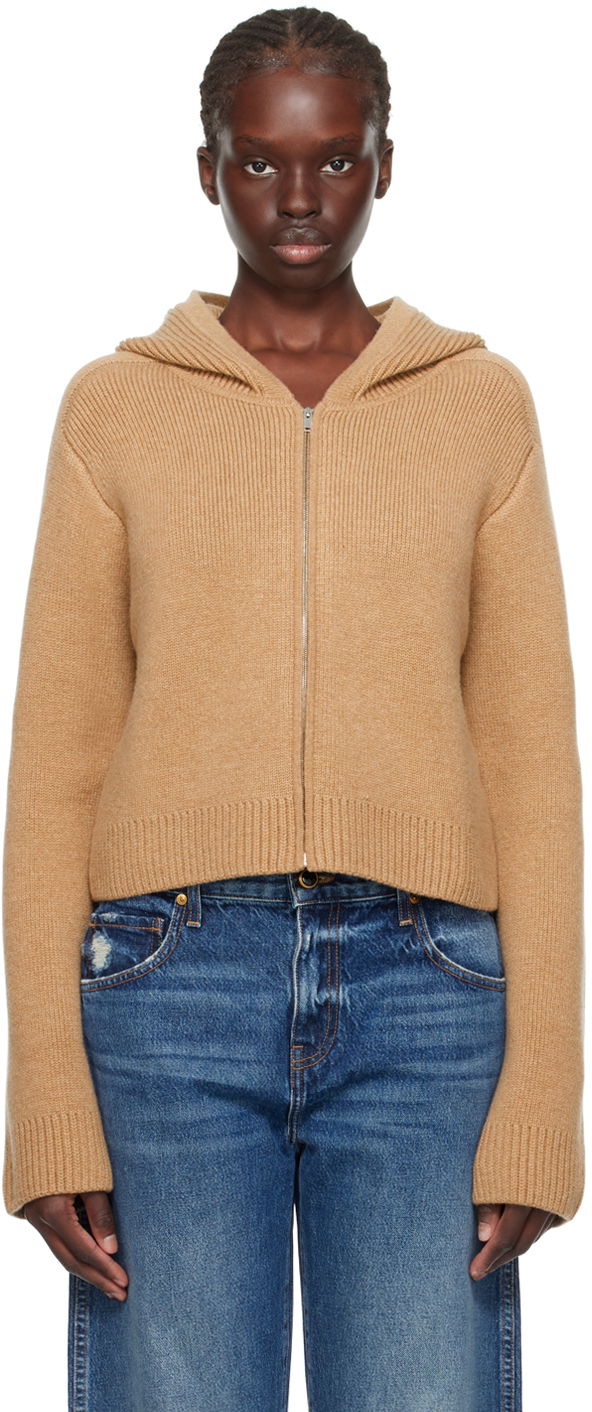 'The Winston' Cropped Wool-Cashmere Hoodie