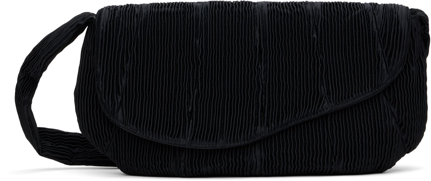 Taška cez rameno Collina Strada Collina Strada Pleated Caterpillar Messenger Bag Čierna | XX9023, 0