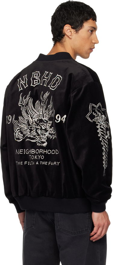 Bomber bunda Neighborhood Reversible Embroidered Souvenir Jacket Čierna | 252AQNH-JKM03, 2