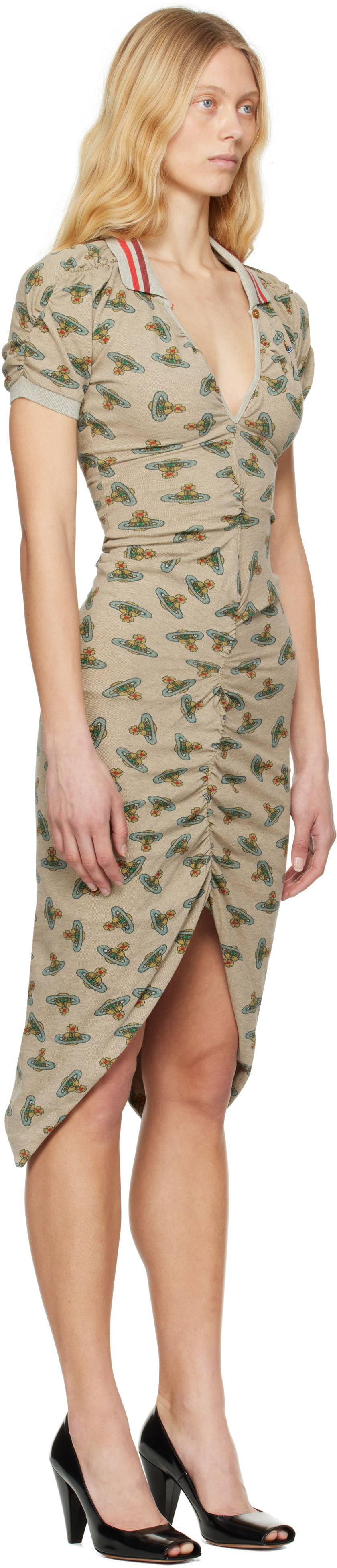 Šaty Vivienne Westwood Vivienne Westwood Pulling Midi Dress Béžová | 1102000Z-J008U-, 1