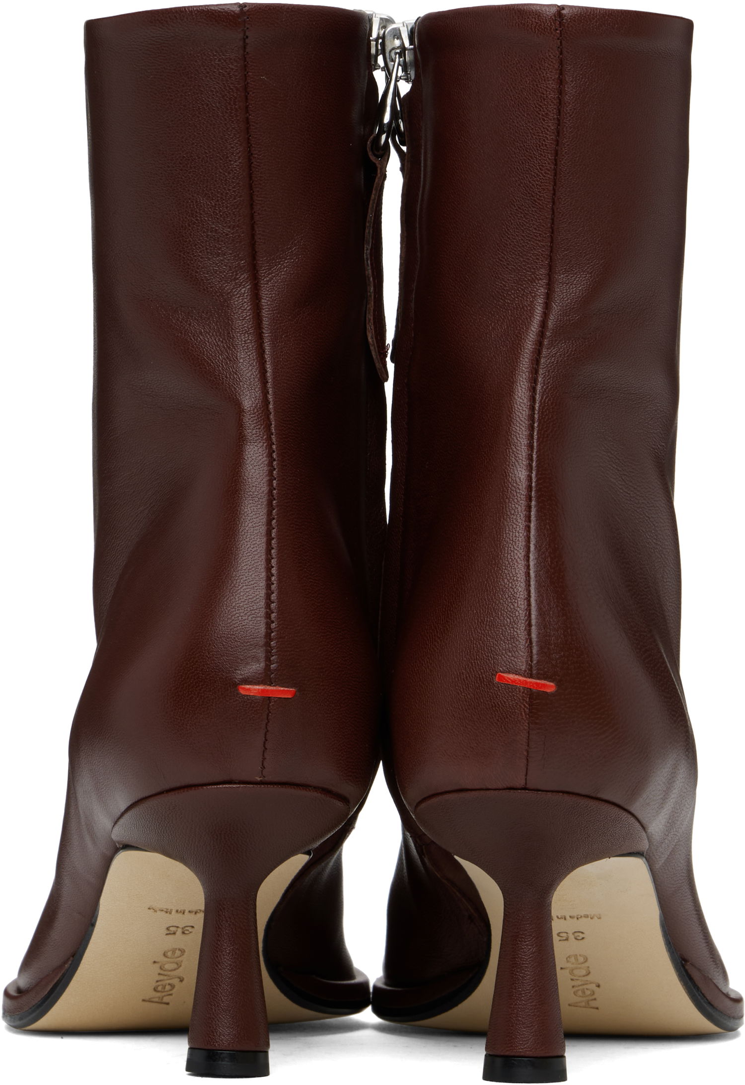 Oblečenie Aeyde Aeyde Dorothy Leather Ankle Boots Hnedá | A11-AB-IRNR65ST99-SS25-955-007, 1