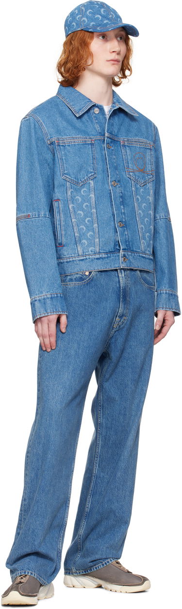 Bunda Marine Serre Marine Serre Moon Laser Denim Trucker Jacket Modrá | MJA063A CDEN0002, 3