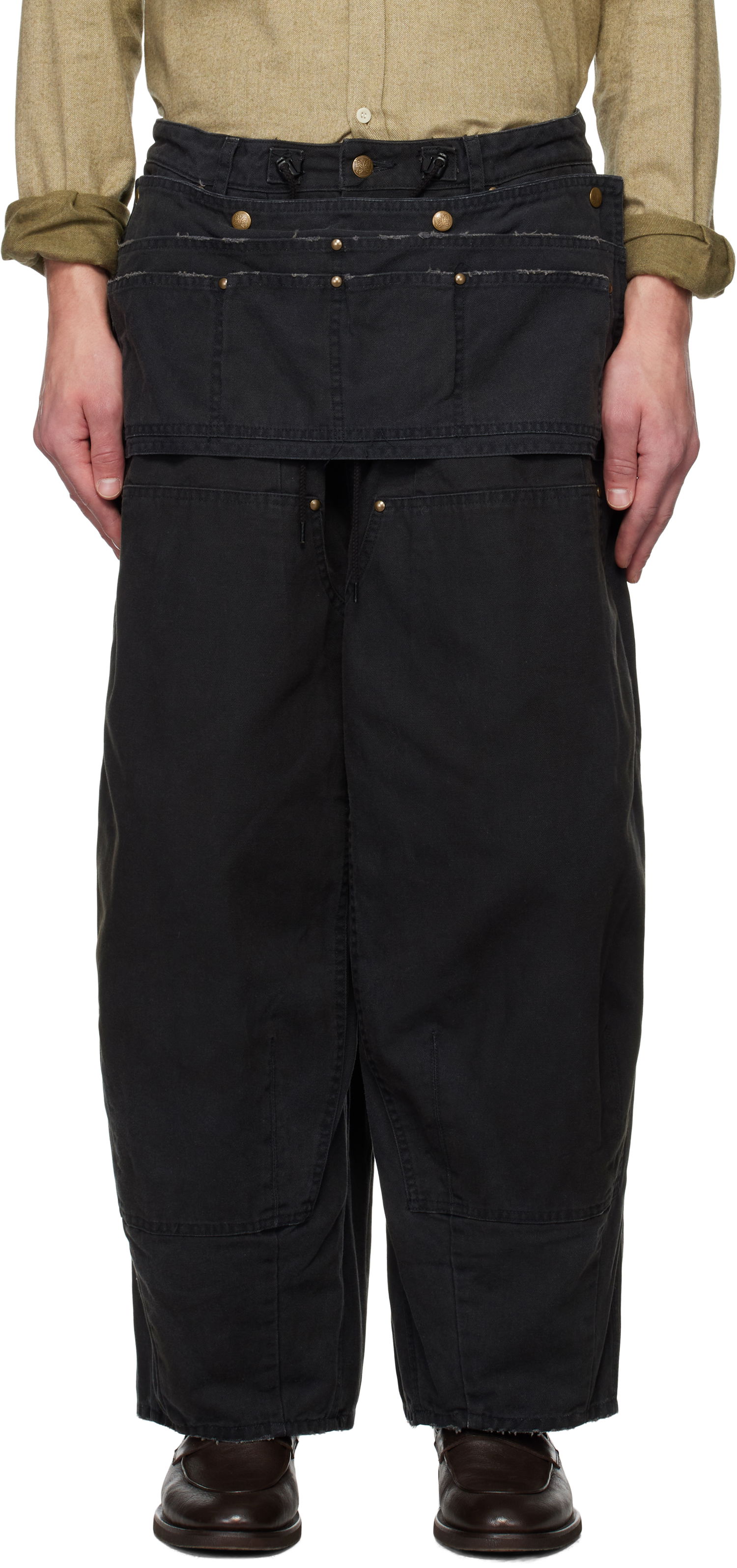 Cargo nohavice Needles Apron Trousers Čierna | PU194, 0