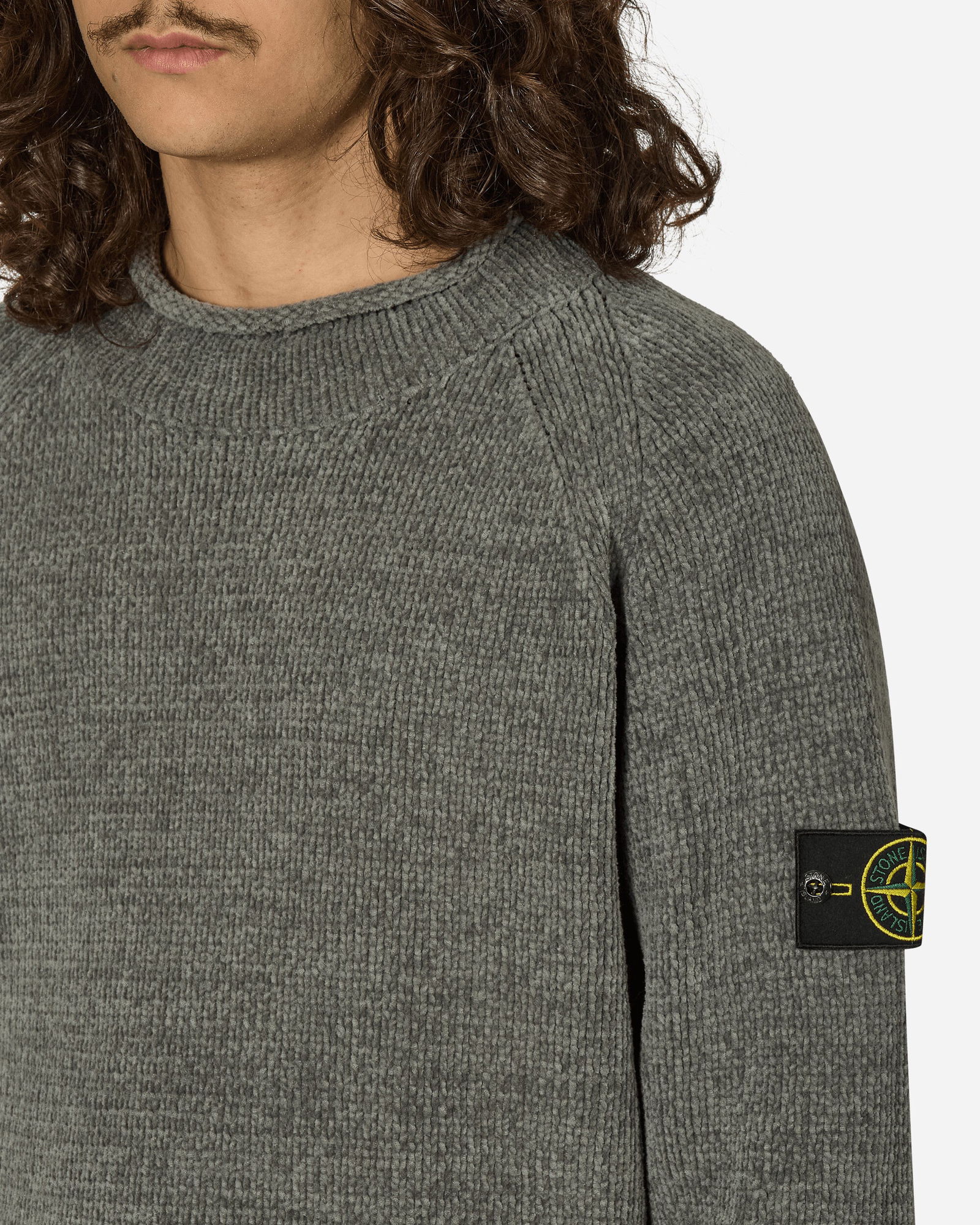 Cotton Chenille Crewneck Sweater Grey