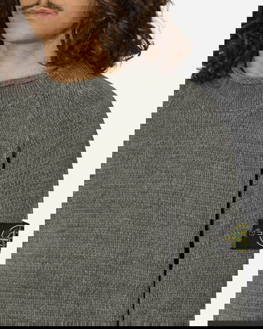 Sveter Stone Island Cotton Chenille Crewneck Sweater Grey Šedá | 8115557A9 V0066, 5