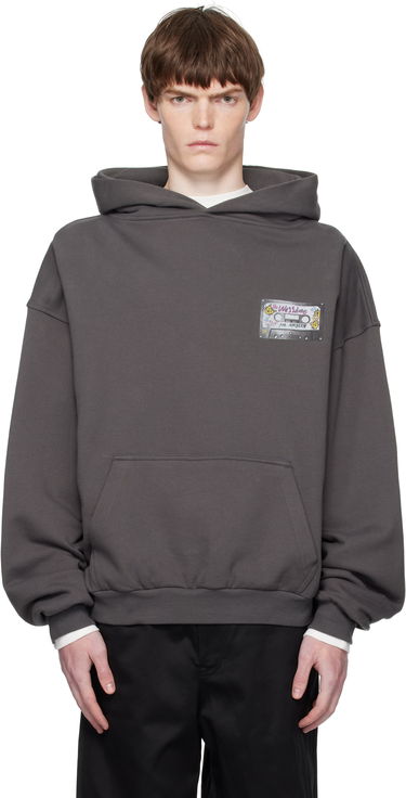 Mikina We11done We11done Cassette Tape Print Hoodie Šedá | WD-TH2-25-834-U-CH, 0