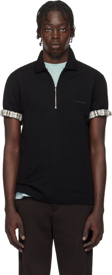 Polo tričko FERRAGAMO Ferragamo Zip Collar Polo Čierna | 772040, 0