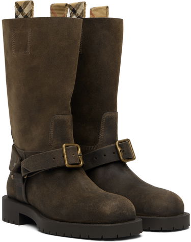 Tenisky a topánky Burberry Burberry Suede Soft Saddle Low Boots Hnedá | 8113016, 3